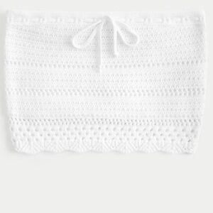 Hollister White Crochet Tube Top